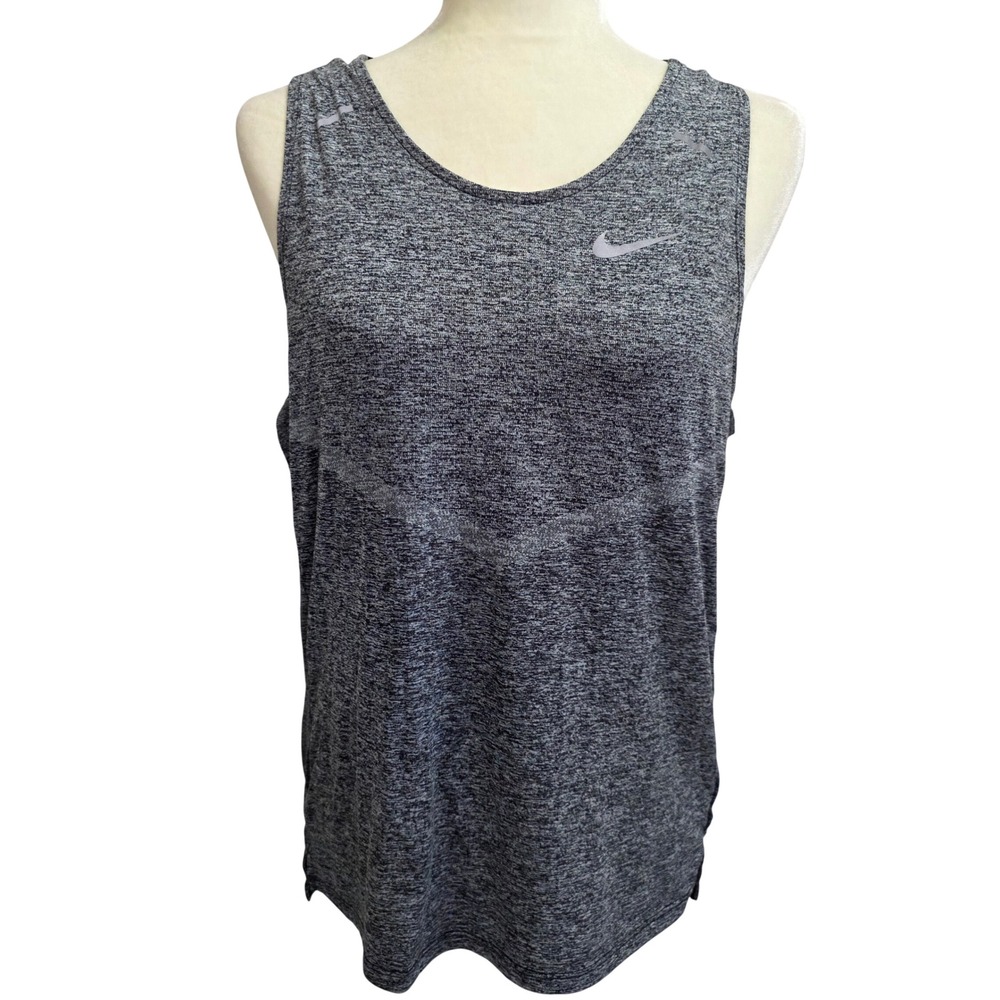 Nike Running Dri-FIT Gray Heather Space Dye Sleeveless Tank Top Womens Medium